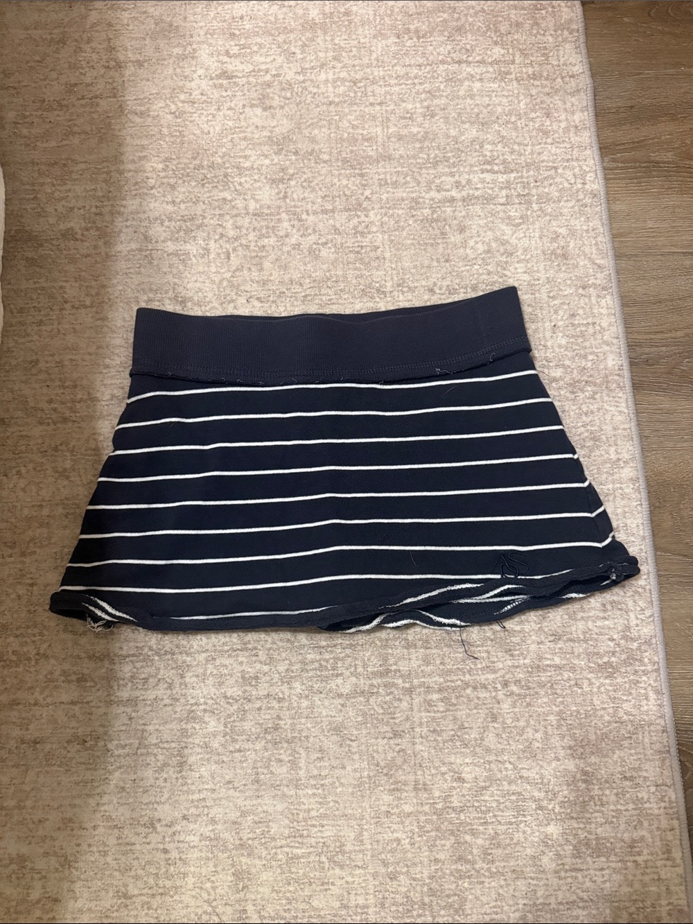 Altar'd State Navy and White Striped Mini Skirt